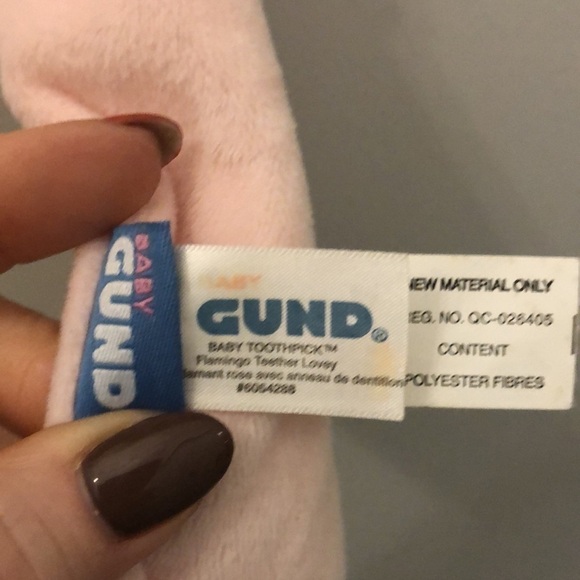 Baby Gund Flamingo Teether Lovey Toothpick Pink Security Blanket Aubrey - Picture 7 of 10